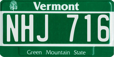 VT license plate NHJ716