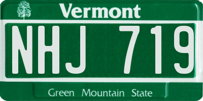 VT license plate NHJ719