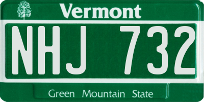 VT license plate NHJ732
