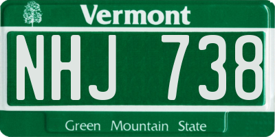 VT license plate NHJ738