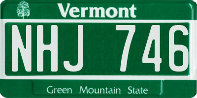 VT license plate NHJ746