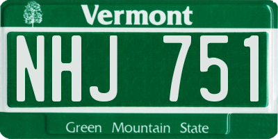 VT license plate NHJ751