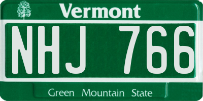 VT license plate NHJ766