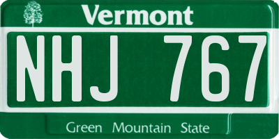 VT license plate NHJ767