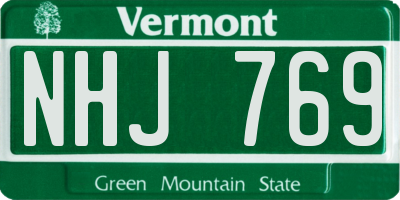 VT license plate NHJ769