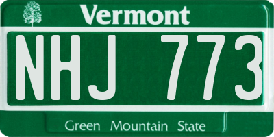 VT license plate NHJ773