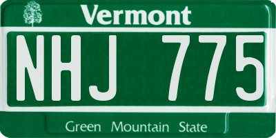 VT license plate NHJ775