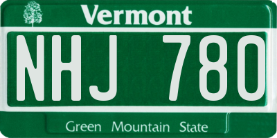 VT license plate NHJ780