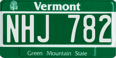 VT license plate NHJ782