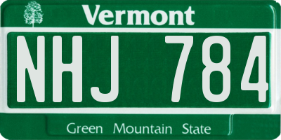 VT license plate NHJ784