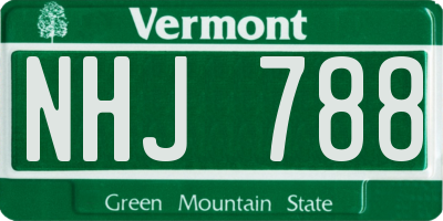 VT license plate NHJ788