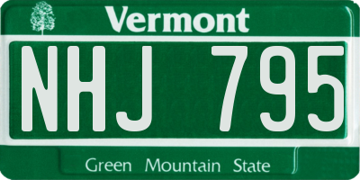VT license plate NHJ795