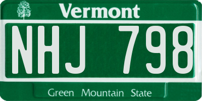 VT license plate NHJ798