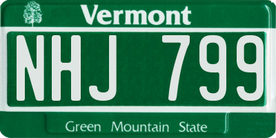 VT license plate NHJ799