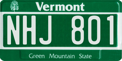 VT license plate NHJ801