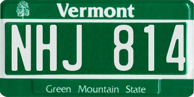 VT license plate NHJ814