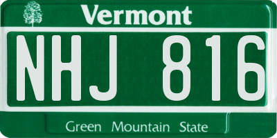 VT license plate NHJ816