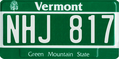 VT license plate NHJ817