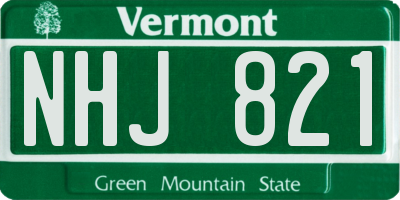 VT license plate NHJ821