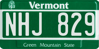 VT license plate NHJ829