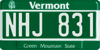 VT license plate NHJ831