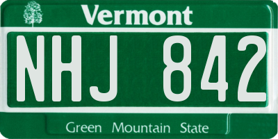 VT license plate NHJ842