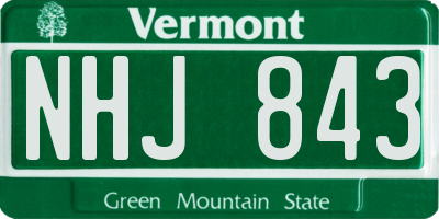 VT license plate NHJ843