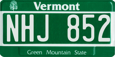 VT license plate NHJ852