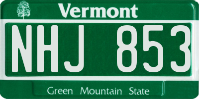 VT license plate NHJ853