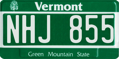 VT license plate NHJ855
