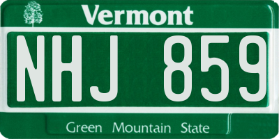 VT license plate NHJ859