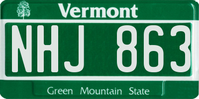 VT license plate NHJ863