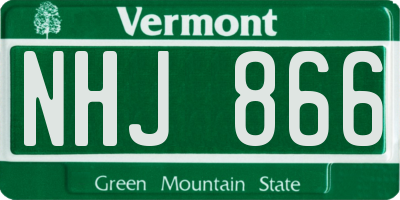 VT license plate NHJ866