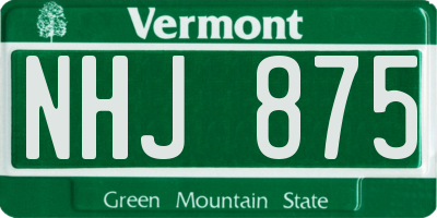 VT license plate NHJ875