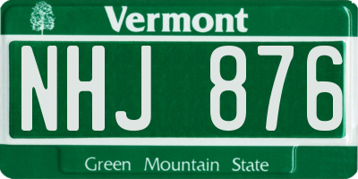 VT license plate NHJ876
