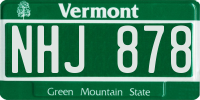 VT license plate NHJ878