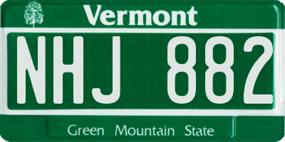 VT license plate NHJ882