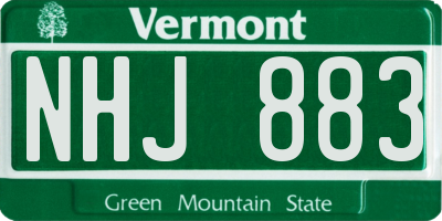 VT license plate NHJ883