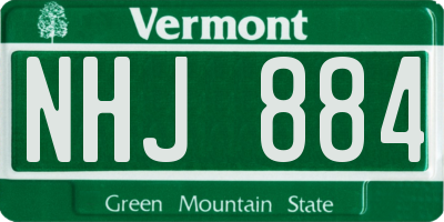 VT license plate NHJ884