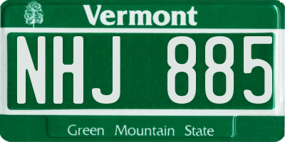 VT license plate NHJ885