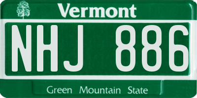 VT license plate NHJ886