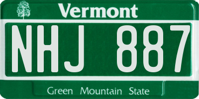 VT license plate NHJ887