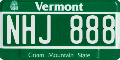 VT license plate NHJ888