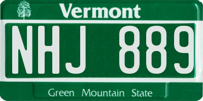 VT license plate NHJ889