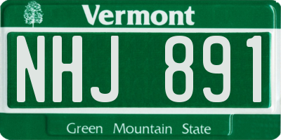 VT license plate NHJ891