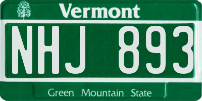 VT license plate NHJ893