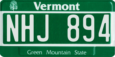 VT license plate NHJ894