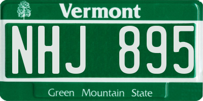 VT license plate NHJ895