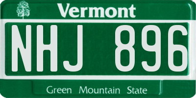 VT license plate NHJ896