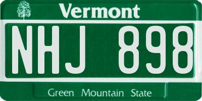 VT license plate NHJ898